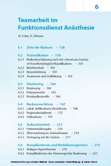 OP und Anästhesie