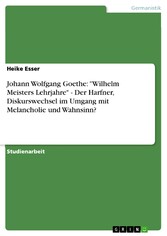 Johann Wolfgang Goethe: 'Wilhelm Meisters Lehrjahre' - Der Harfner, Diskurswechsel im Umgang mit Melancholie und Wahnsinn?