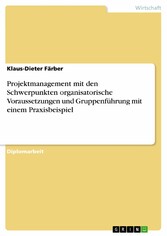 Projektmanagement mit den Schwerpunkten organisatorische Voraussetzungen und Gruppenführung mit einem Praxisbeispiel