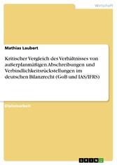 Kritischer Vergleich des Verhältnisses von außerplanmäßigen Abschreibungen und Verbindlichkeitsrückstellungen im deutschen Bilanzrecht (GoB und IAS/IFRS)