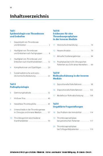 Prävention von Thrombosen und Embolien in der Inneren Medizin