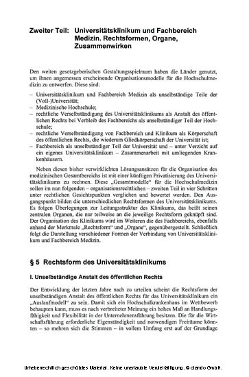 Das Recht der Hochschulmedizin