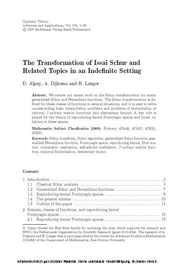 System Theory, the Schur Algorithm and Multidimensional Analysis