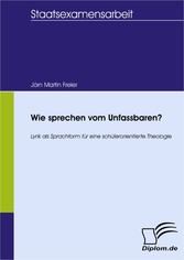 Wie sprechen vom Unfassbaren?