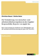 Die Veränderung von menschen- und arbeitsrechtlichen Aspekten in den Supplier Responsibility Reports von Apple Inc.