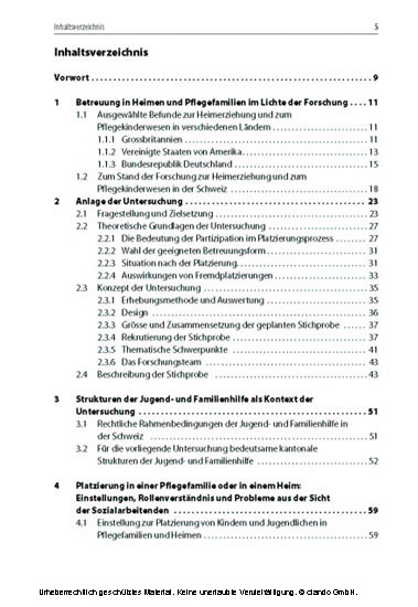 Pflegefamilien- und Heimplatzierungen