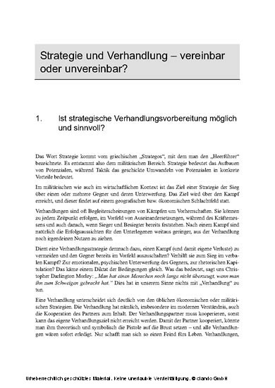 Strategische Verhandlungsvorbereitung