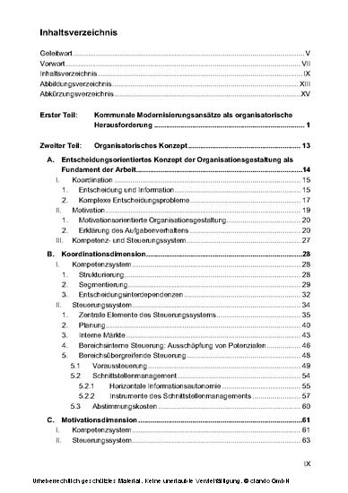 Organisatorische Gestaltung der Leistungsbeziehungen in Kommunalverwaltungen