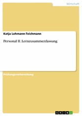 Personal II. Lernzusammenfassung