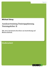 Ausdauertraining Trainingsplanung. Trainingslehre II