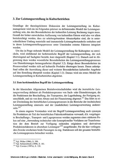 Leistungserstellung im Kulturmanagement