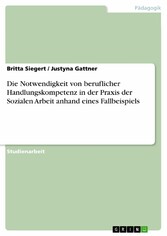 Die Notwendigkeit von beruflicher Handlungskompetenz in der Praxis der Sozialen Arbeit anhand eines Fallbeispiels