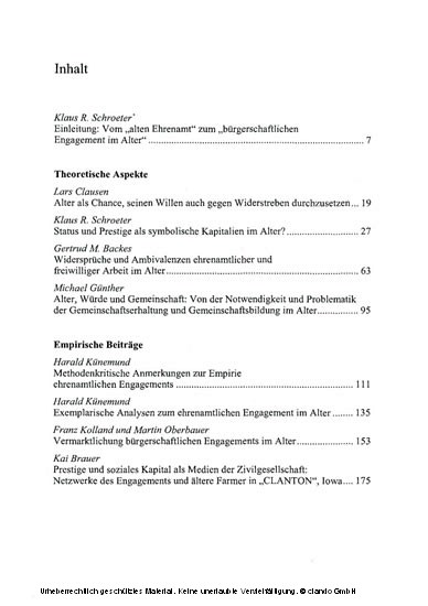 Altern und bürgerschaftliches Engagement