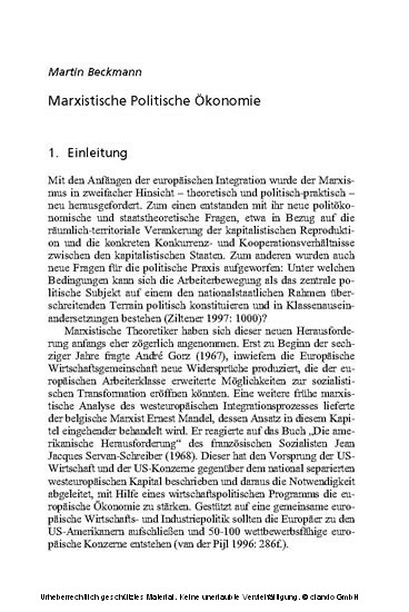 Theorien der europäischen Integration