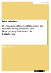 Die Zusammenhänge von Plangewinn- und Verlustrechnung, Planbilanz und Finanzplanung im Rahmen der Budgetierung