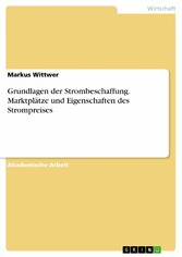 Grundlagen der Strombeschaffung. Marktplätze und Eigenschaften des Strompreises