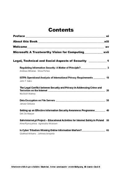 ISSE/SECURE 2007 Securing Electronic Business Processes