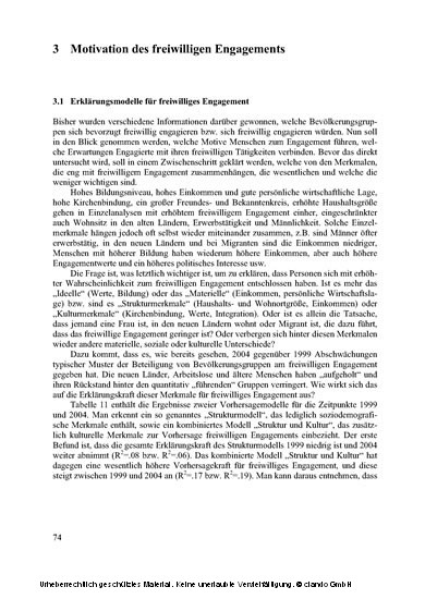 Freiwilliges Engagement in Deutschland 1999 - 2004