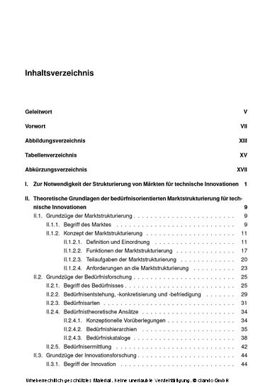 Bedürfnisorientierte Marktstrukturanalyse für technische Innovationen