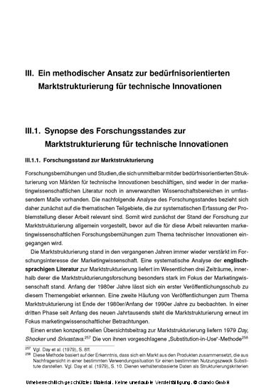 Bedürfnisorientierte Marktstrukturanalyse für technische Innovationen