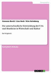 Die unterschiedliche Entwicklung der USA und Brasiliens in Wirtschaft und Kultur