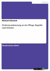 Professionalisierung in der Pflege: Begriffe und Debatte