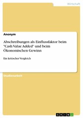 Abschreibungen als Einflussfaktor beim 'Cash Value Added' und beim Ökonomischen Gewinn