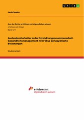 Auslandsmitarbeiter in der Entwicklungszusammenarbeit. Gesundheitsmanagement mit Fokus auf psychische Belastungen