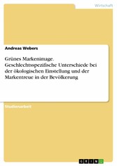 Grünes Markenimage. Geschlechtsspezifische  Unterschiede bei der ökologischen Einstellung und der Markentreue in der Bevölkerung