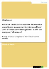 What are the factors that make a successful compliance management system and how does a compliance management affect the company´s business?