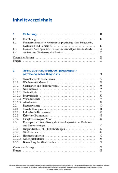 Pädagogische Psychologie - Diagnostik, Evaluation und Beratung