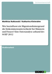 Wie beeinflusst ein Migrationshintergrund die Einkommensunterschiede bei Männern und Frauen? Eine Datenanalyse anhand des SOEP 2012