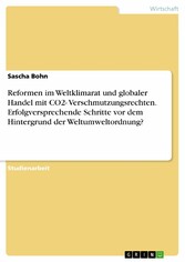 Reformen im Weltklimarat und globaler Handel mit CO2- Verschmutzungsrechten. Erfolgversprechende Schritte vor dem Hintergrund der Weltumweltordnung?