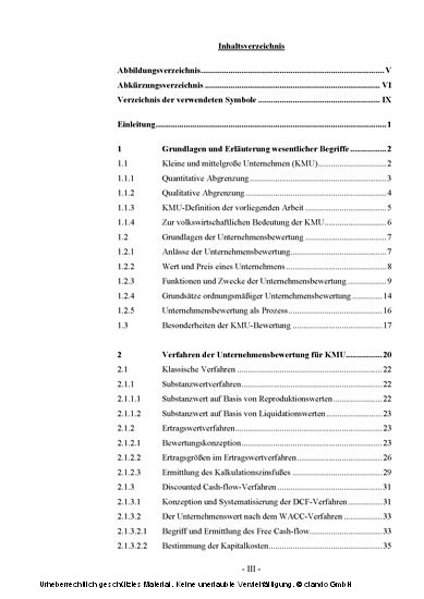 Unternehmensbewertungsverfahren für KMU