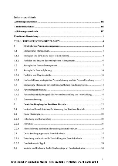 Die Relevanz dualer Studiengänge an Berufsakademien im strategischen Personalmanagement