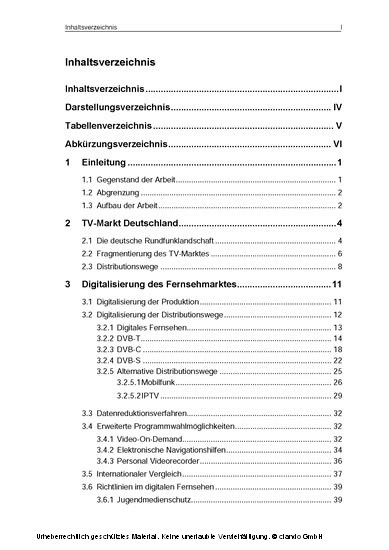 Digitaler Fernsehmarkt. Chancen und Potentiale für Spartensender