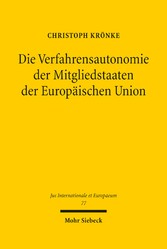 Die Verfahrensautonomie der Mitgliedstaaten der Europäischen Union