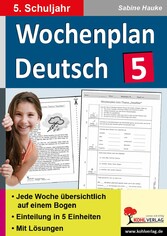 Wochenplan Deutsch / Klasse 5