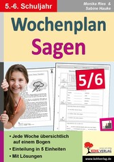 Wochenplan Sagen / Klasse 5-6