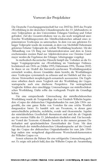 Substantivderivation in der Urkundensprache des 13. Jahrhunderts