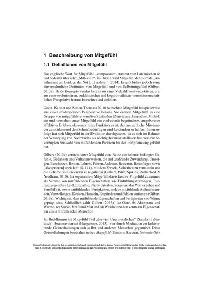 Mitgefühlsfokussierte Interventionen in der Psychotherapie