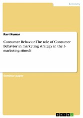 Consumer Behavior. The role of Consumer Behavior in marketing strategy in the 3 marketing stimuli