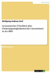 Systematischer Überblick über Förderungsmöglichkeiten für Unternehmen in der BRD