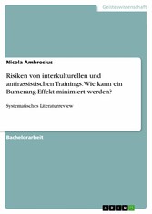 Risiken von interkulturellen und antirassistischen Trainings. Wie kann ein Bumerang-Effekt minimiert werden?