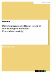 Das Erfolgsrezept des Hauses Bosch. Ist eine Stiftung ein Garant für Unternehmenserfolg?