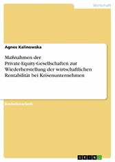 Maßnahmen der Private-Equity-Gesellschaften zur Wiederherstellung der wirtschaftlichen Rentabilität bei Krisenunternehmen