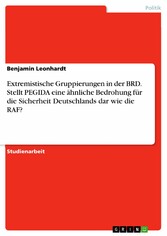 Extremistische Gruppierungen in der BRD. Stellt PEGIDA eine ähnliche Bedrohung für die Sicherheit Deutschlands dar wie die RAF?