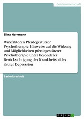 Wirkfaktoren Pferdegestützer Psychotherapie. Hinweise auf die Wirkung und Möglichkeiten pferdegestützter Psychotherapie unter besonderer Berücksichtigung des Krankheitsbildes akuter Depression