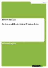 Geräte- und Krafttraining. Trainingslehre