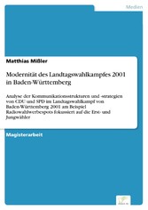 Modernität des Landtagswahlkampfes 2001 in Baden-Württemberg